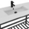 Modern Ceramic Console Sink and Matte Black Base, 48